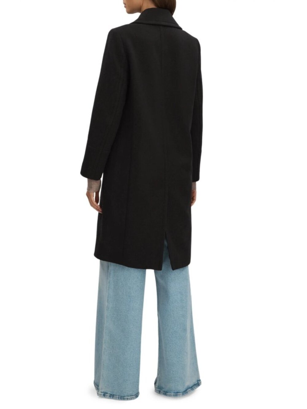 Reiss Katia Women's Wool Blend Felt Coat Jacket in Black Size US 14 - Picture 2 of 7